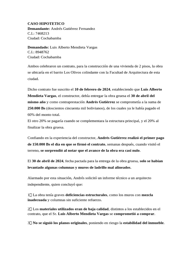 Contrato Inconcluso | PDF