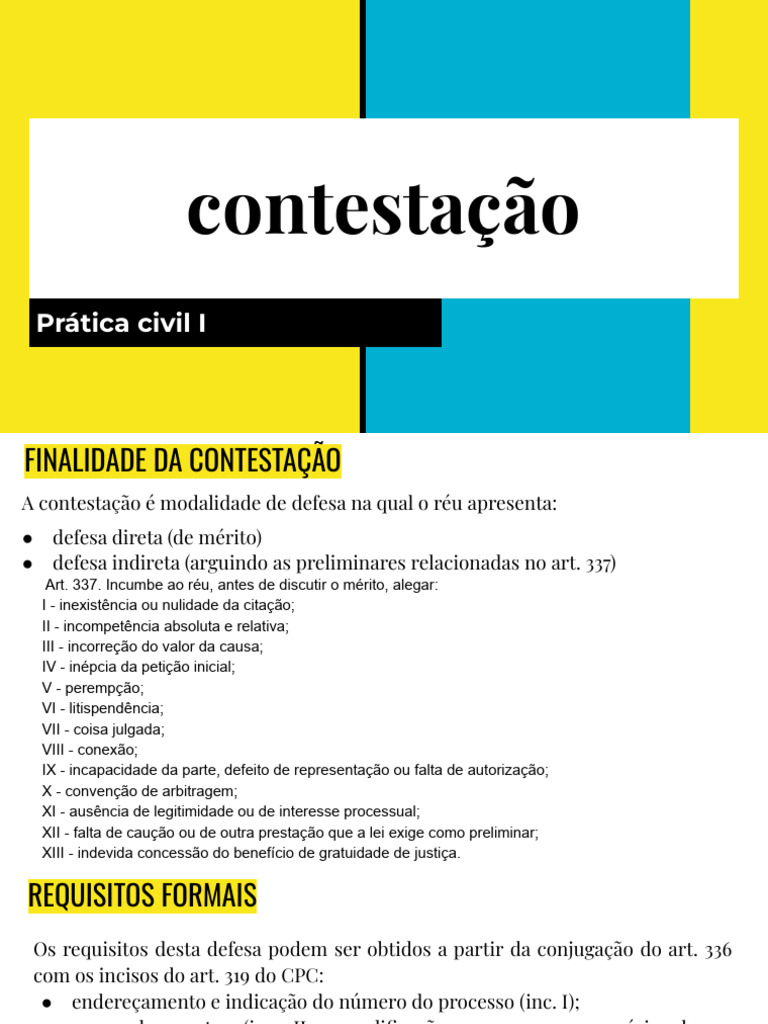 Aula 4 - Prática - Contestação | PDF | Reconvenção | Réu