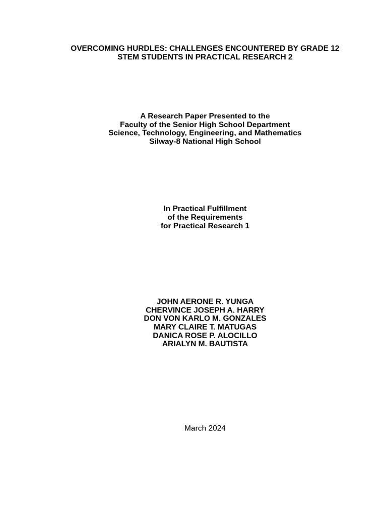 Grade 12 STEM Students' Research Challenges | PDF | Emotions | Curriculum