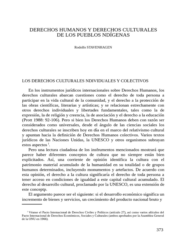 Derechos Culturales de Pueblos Indígenas | PDF | Derechos humanos ...