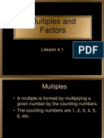 Multiples and Factors: Lesson 4.1