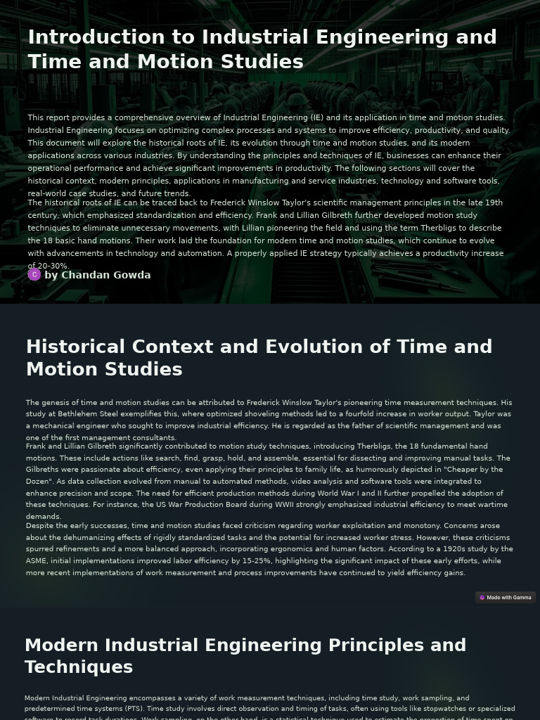 Industrial Engineering & Time Studies Overview | PDF | Industrial ...
