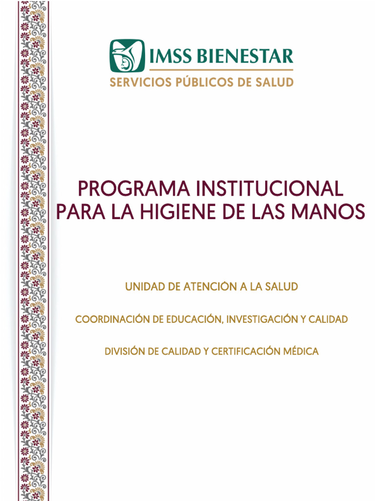 Programa de Higiene de Manos en Salud | PDF | Lavado de manos | Higiene