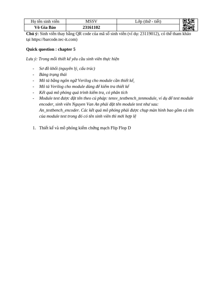 Quick Question. Chapter 05 | PDF