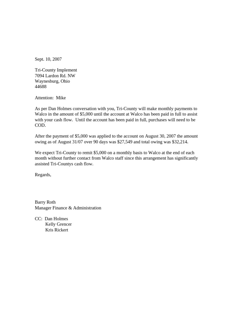 Tri-County Implement Letter | PDF