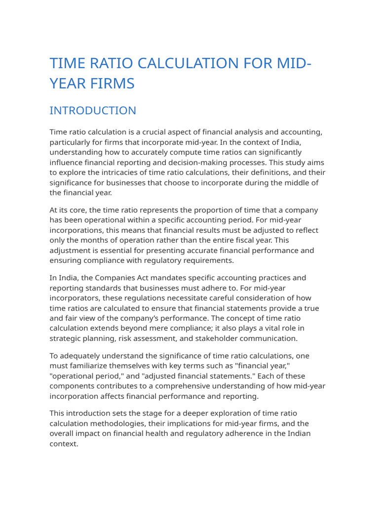 Time Ratio Insights for Mid-Year Firms | PDF | Regulatory Compliance ...