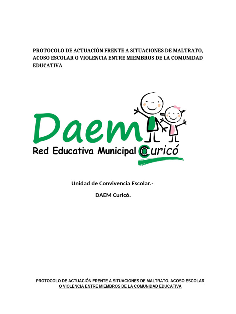 Protocolo contra el Maltrato Escolar | PDF | Violencia | Abuso infantil