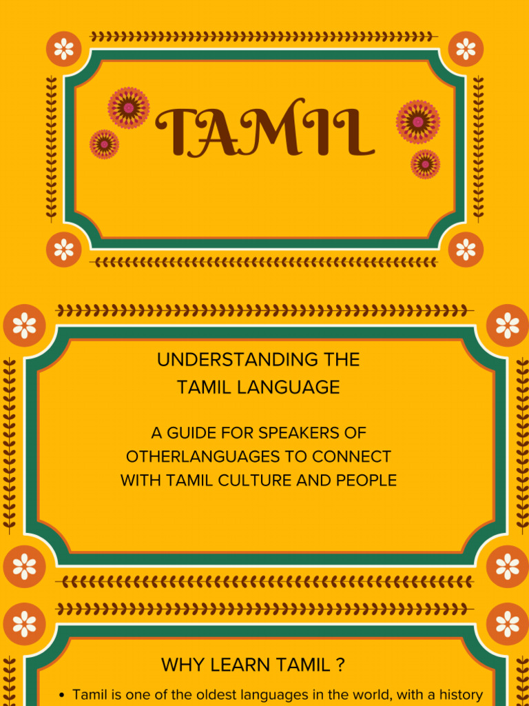Understanding The Tamil Language PDF