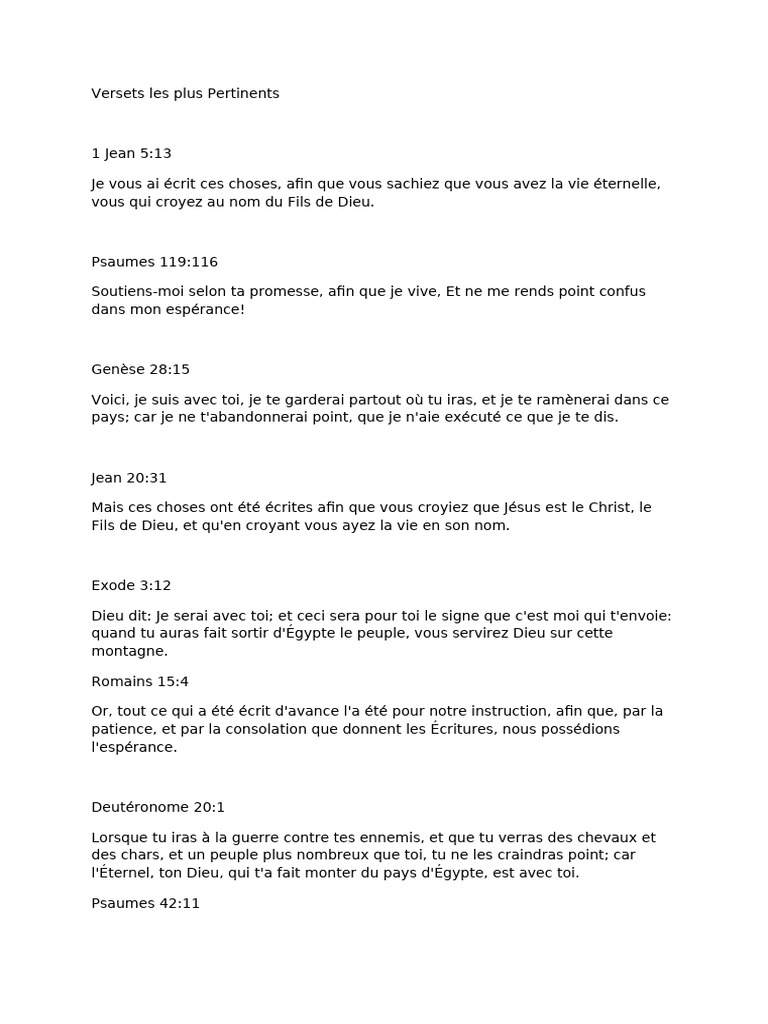 Versets bibliques sur le doute et la foi | PDF | Dieu | Doctrines et ...
