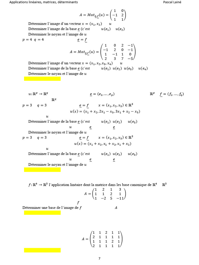 Applications linéaires et matrices | PDF | Matrice (Mathématiques ...