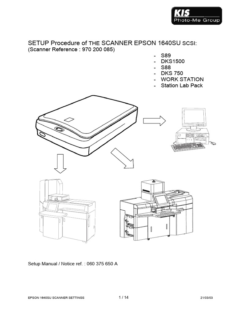 Epson 1640SU Scanner Setup Guide | PDF | Image Scanner | Personal Computers