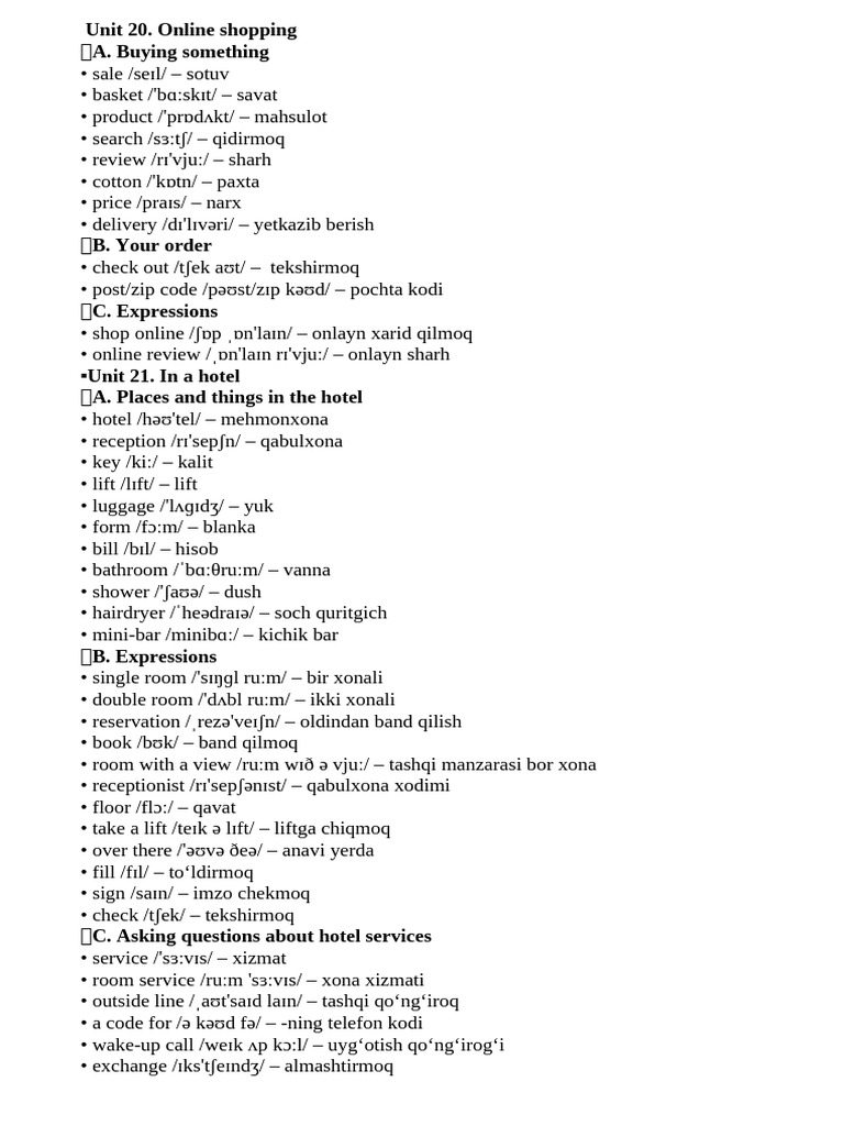 Unit 20 | PDF