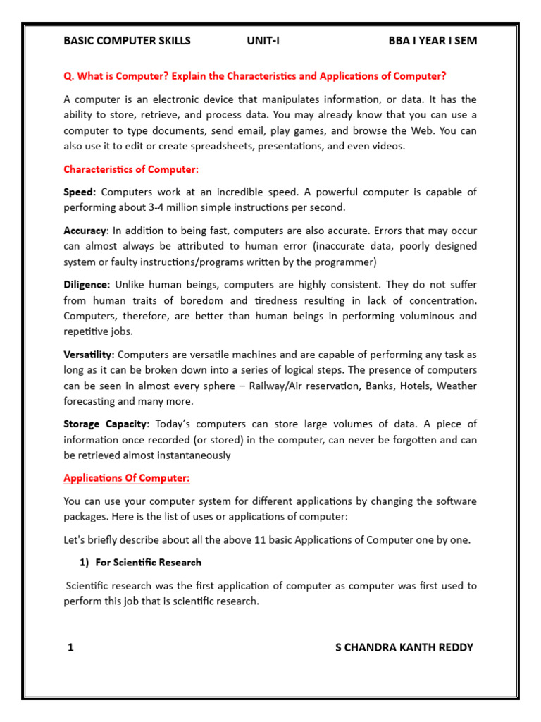 Introduction to Basic Computer Skills | PDF | Computer Data Storage ...