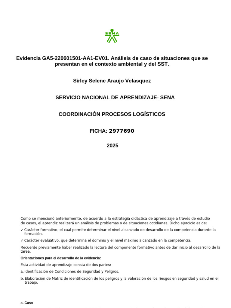 Ga5 220601501 Aa1 Ev01 Analisis Del Caso Pdf Aprendizaje Riesgo