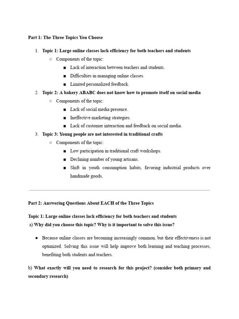 Individual Project Ideas