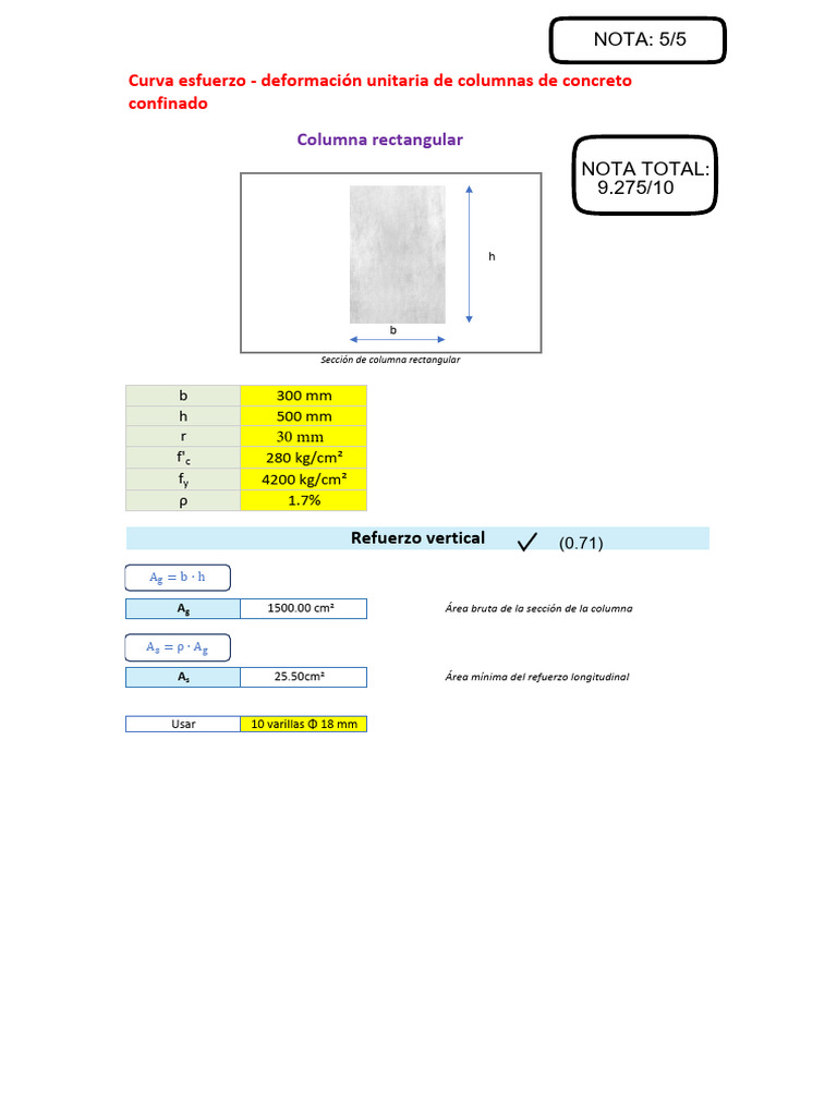 Columna Rectangular | PDF | Sistema Internacional de Unidades