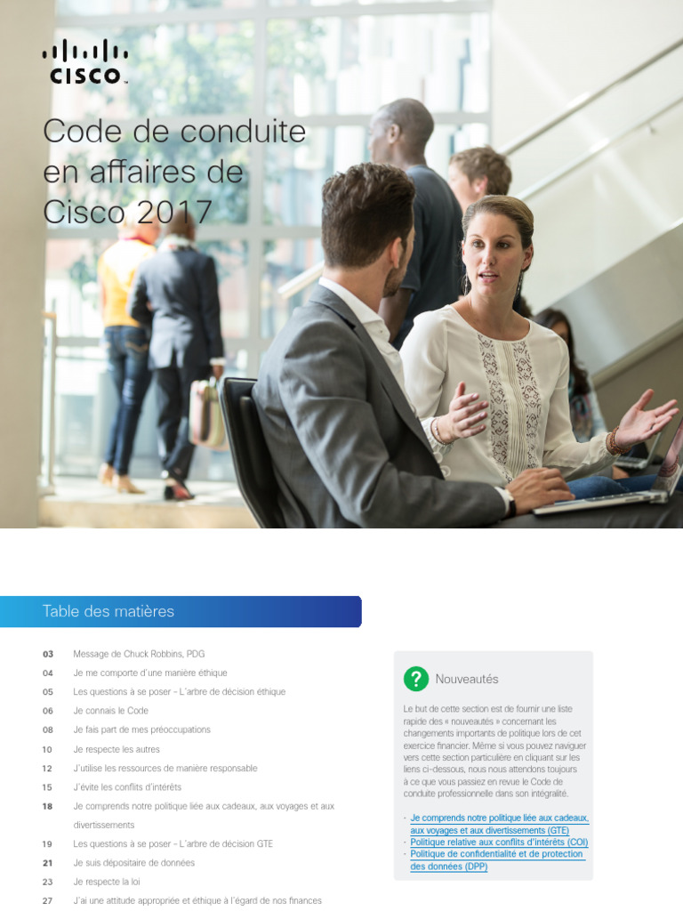 Code de conduite professionnelle Cisco | PDF | Invalidité | Business