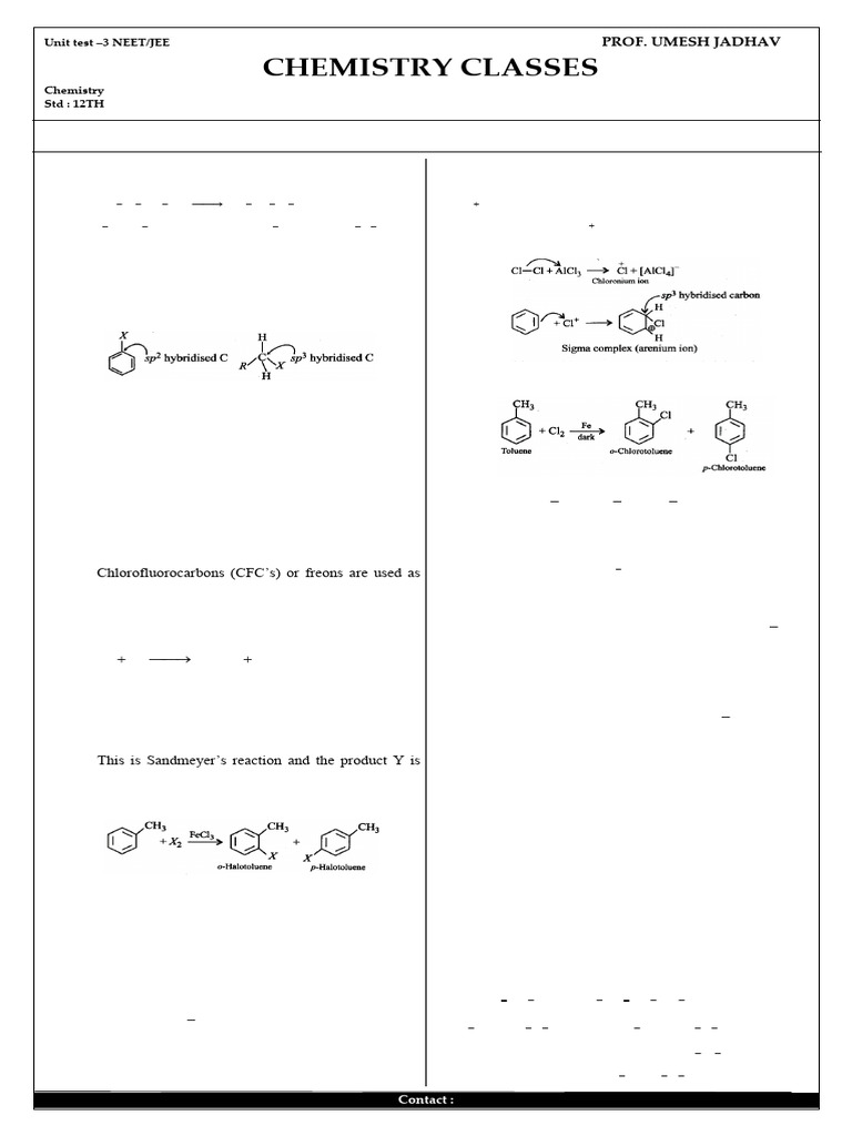 HALO ALKANE TEST 3 SOLVED PDF Chemical Reactions Organic Chemistry