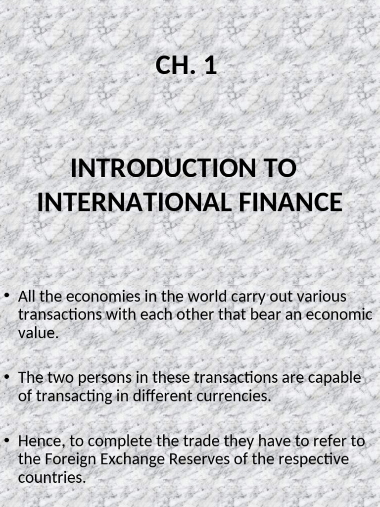Introduction to International Finance | PDF | Market (Economics ...