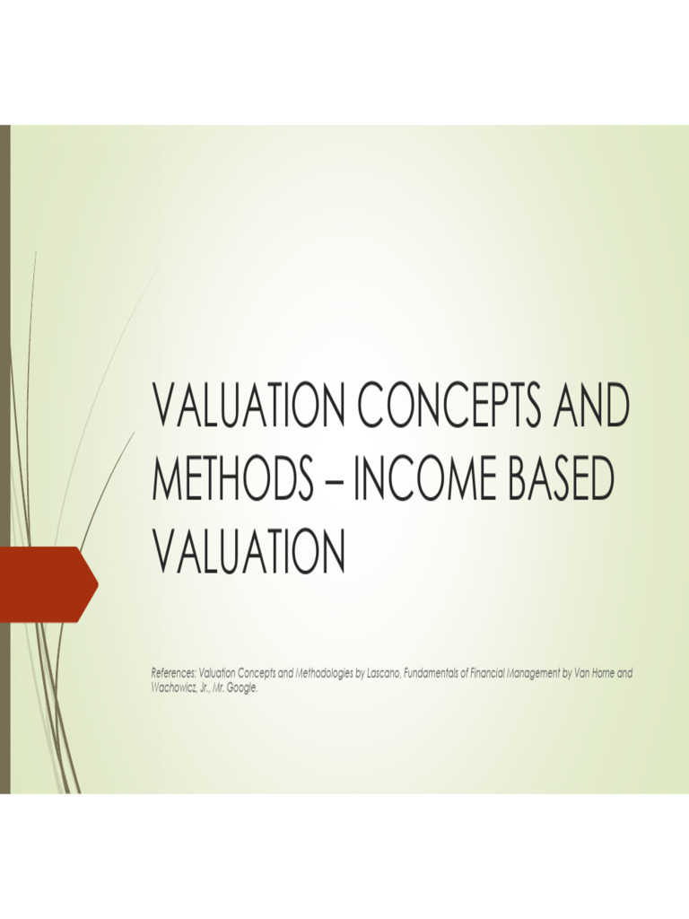 Income-Based Valuation Methods Explained | PDF | Cost Of Capital ...