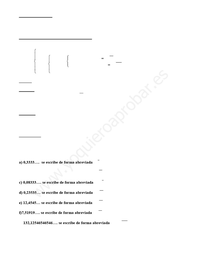 Fracciones Generatrices y Decimales | PDF | Decimal | Número racional