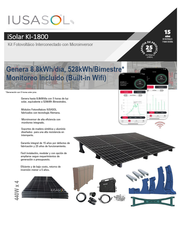 Kit Solar Interconectado iSolar KI-1800 | PDF | Energia electrica ...