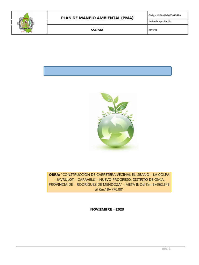 01 - Plan de Manejo Ambiental Livano | PDF | Entorno natural | Residuos