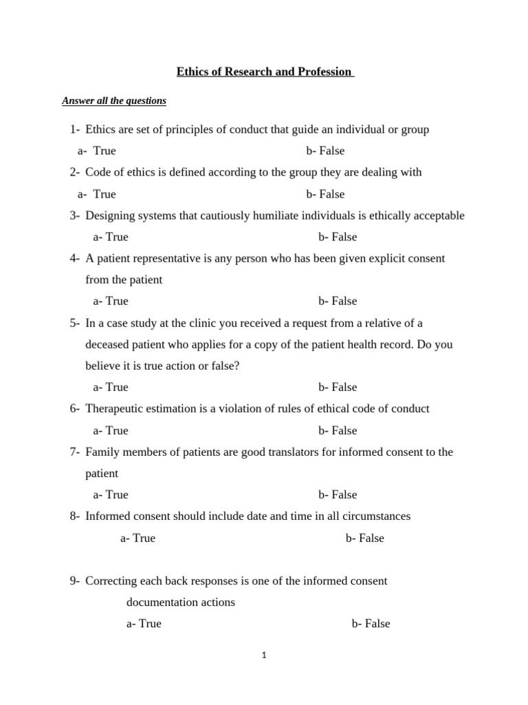Ethics in Research and Professional Conduct | PDF | Informed Consent ...