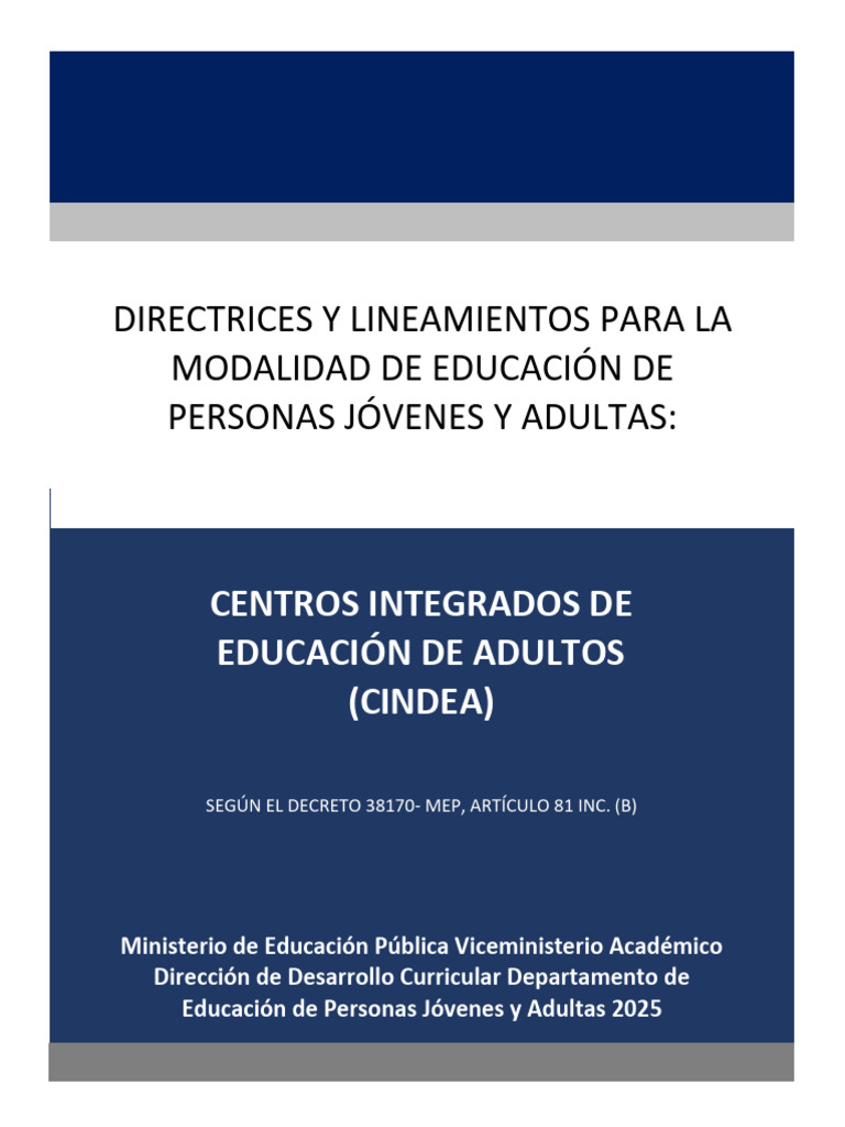 Directrices para CINDEA 2025 | PDF | Plan de estudios | Aprendizaje