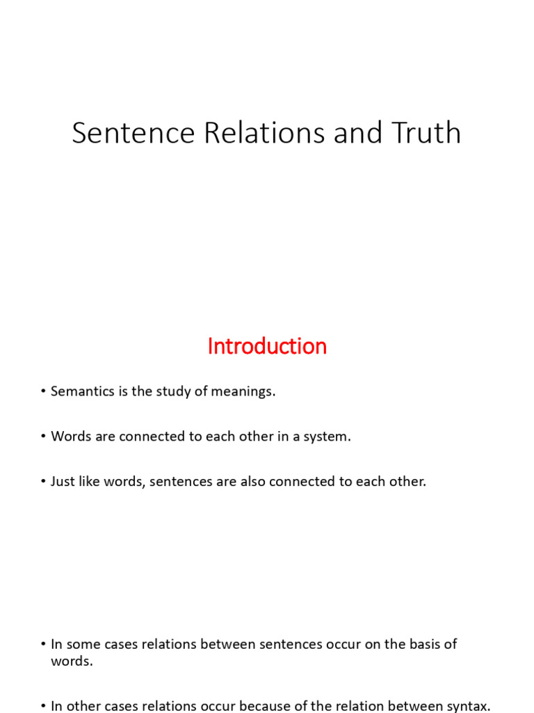 Truth Conditions and Sentence Relations-1-1 | PDF | Logic | Argument
