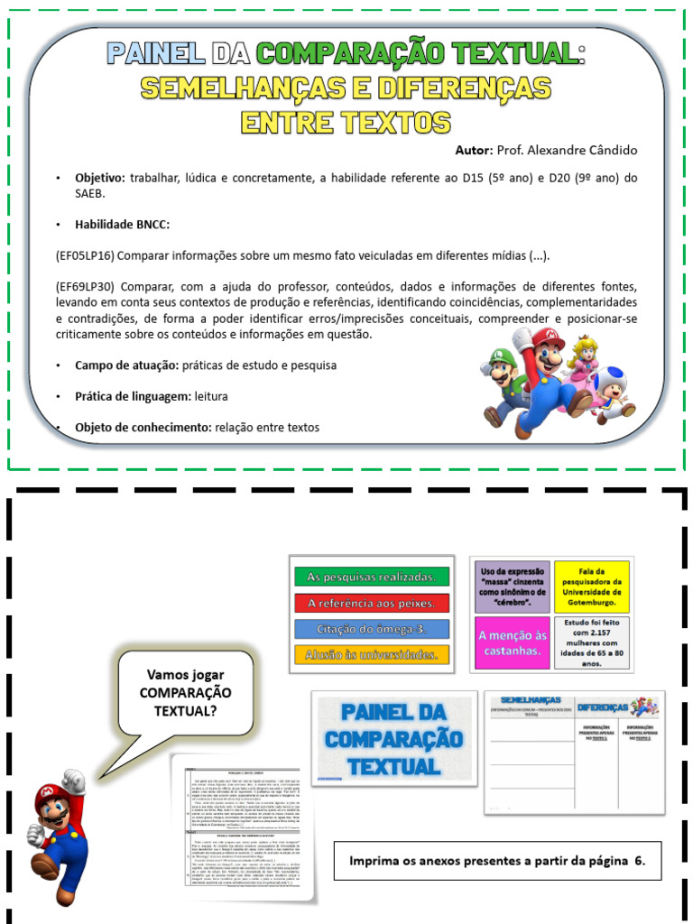 Comparação Textual: Semelhanças e Diferenças | PDF