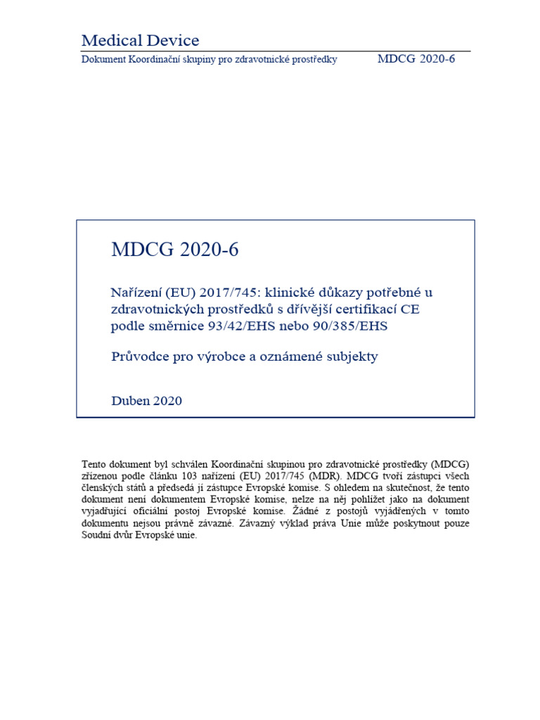 MD MDCG 2020 6 Guidance Sufficient Clinical Evidence en | PDF