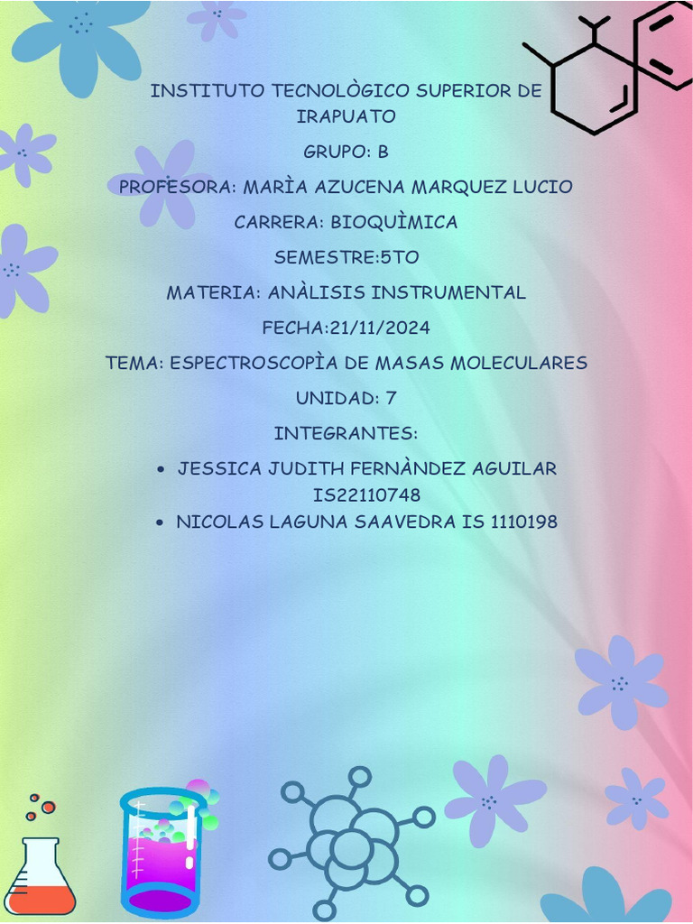 Espectroscopía de Masas Moleculares: Análisis y Aplicaciones | PDF ...