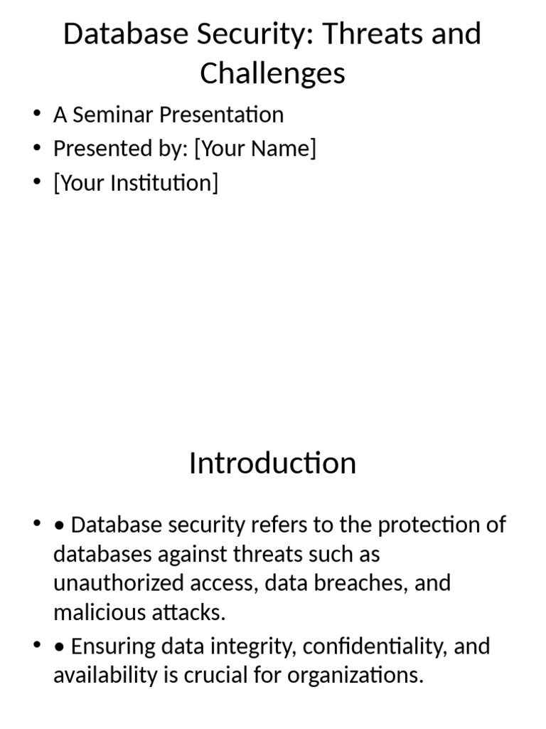 Database Security Threats and Solutions | PDF
