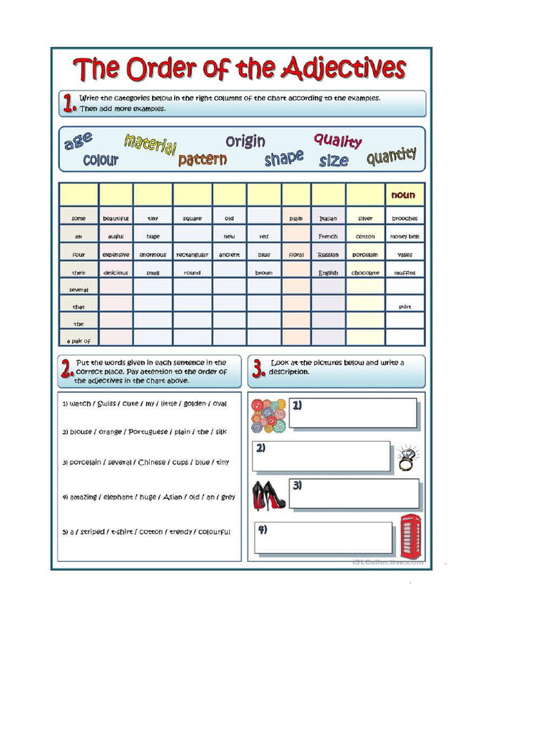 Order Of Adjectives Pdf