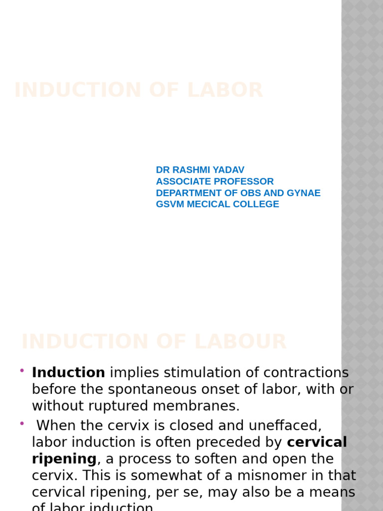 Induction of Labour New | PDF | Childbirth | Women's Health