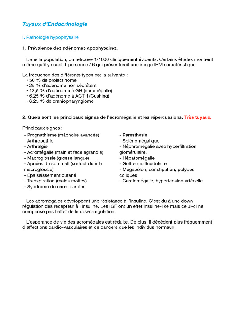 Différences entre NEM1 et NEM2 | PDF | Hypophyse | Hormone corticotrope