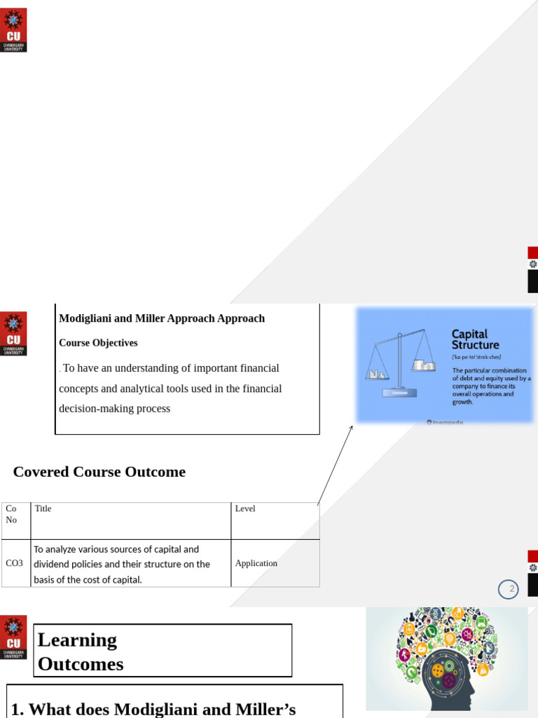 2.1.5 M-M Approach and Misc | PDF | Capital Structure | Cost Of Capital