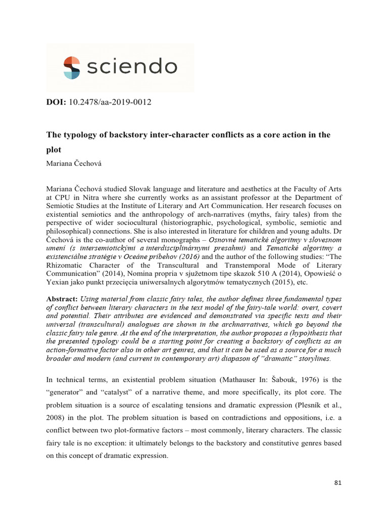 The Typology of Backstory Inter Characte | PDF