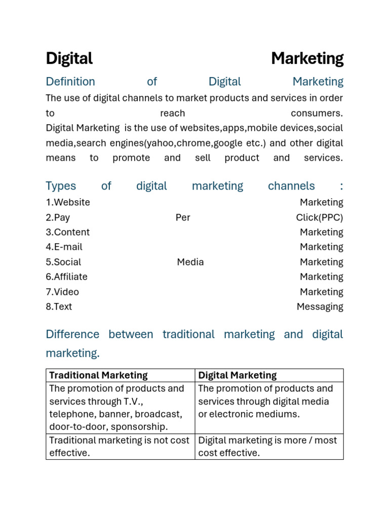 Digital Marketing Overview and Strategies | PDF | Digital Marketing ...