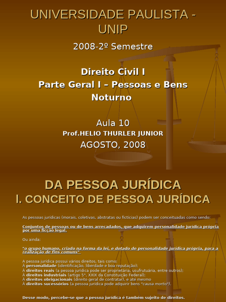 Conceito e Classificação da Pessoa Jurídica | PDF | Fundação (sem fins ...