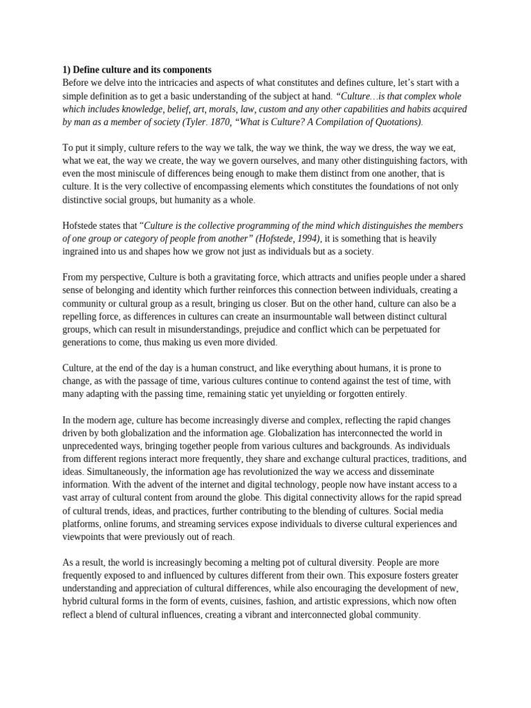 Cross Cultural Essay (Juanico) | PDF | Communication | Globalization