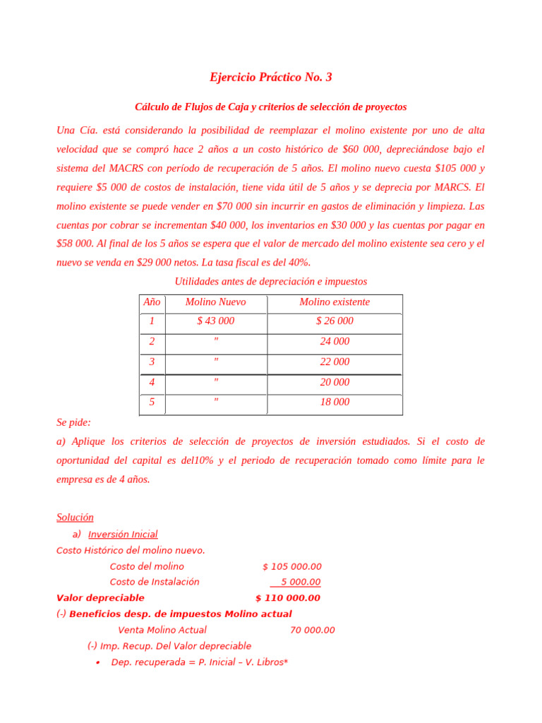 Cálculo de Flujos de Caja en Proyectos | PDF | Flujo de efectivo ...
