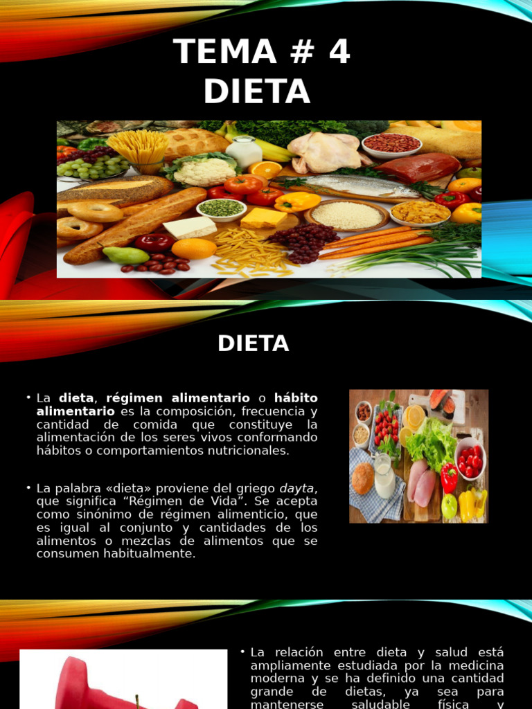 Tema 4 Dietas | PDF | Dieta | Alimentos