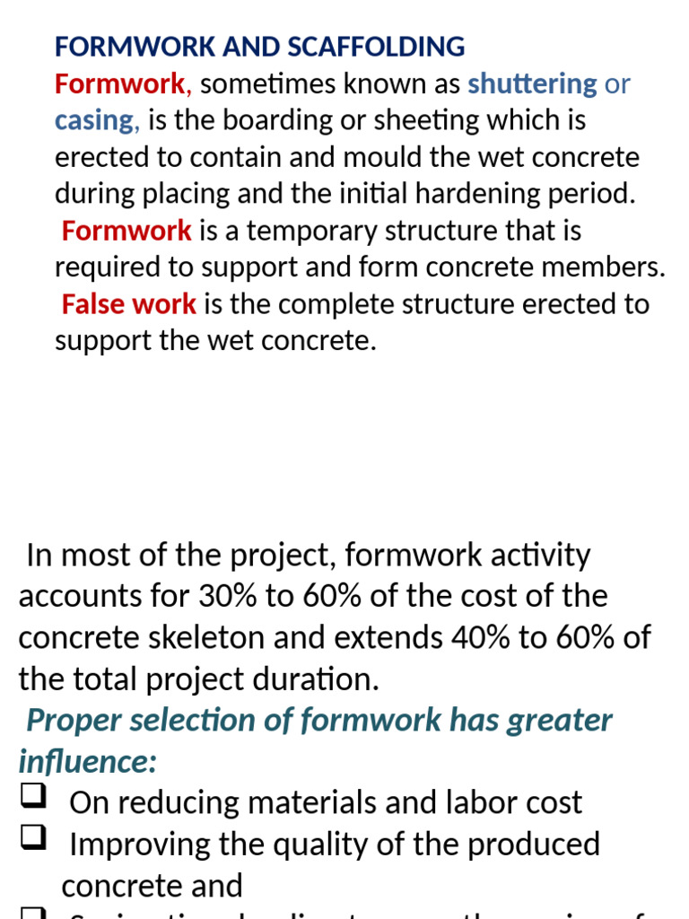 Formwork and Scaffolding Essentials | PDF | Concrete | Scaffolding