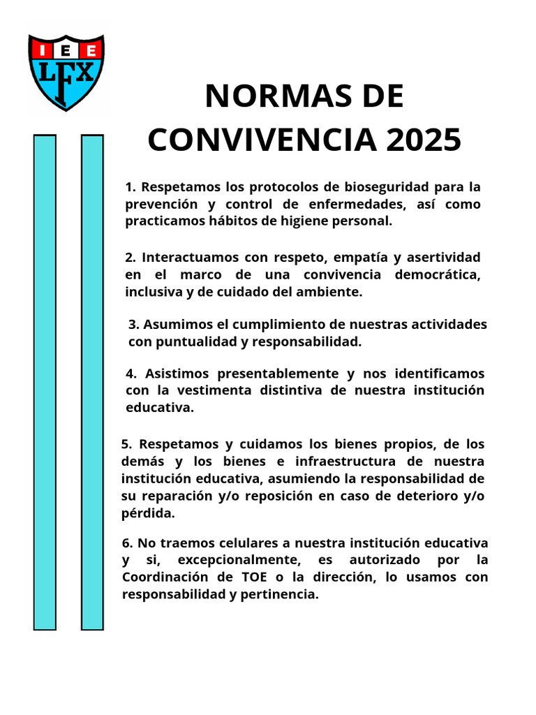 Normas de Convivencia 2025 en Educación | PDF
