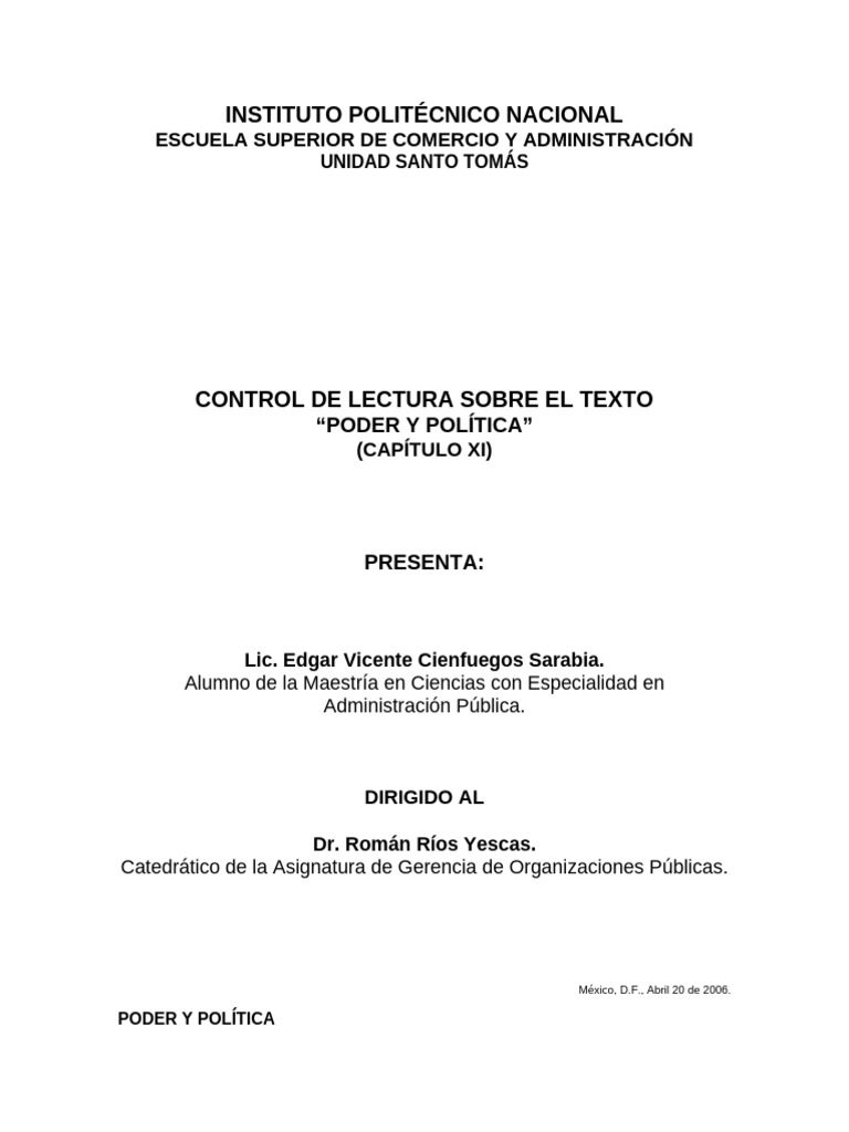 Poder y Política en Organizaciones | PDF | Psicología Social