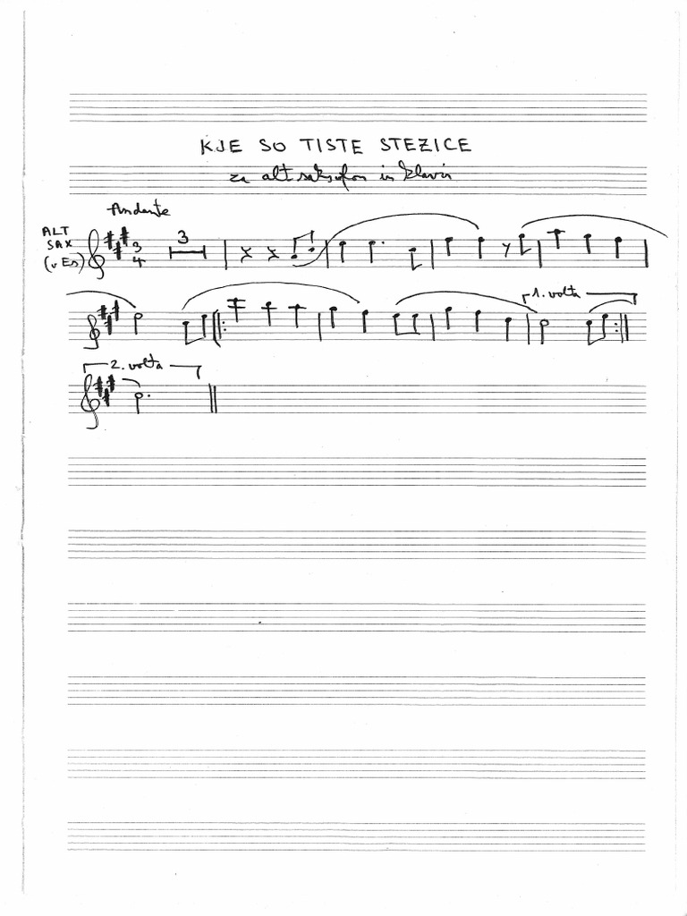 KJE SO TISTE STEZICE - Sax | PDF