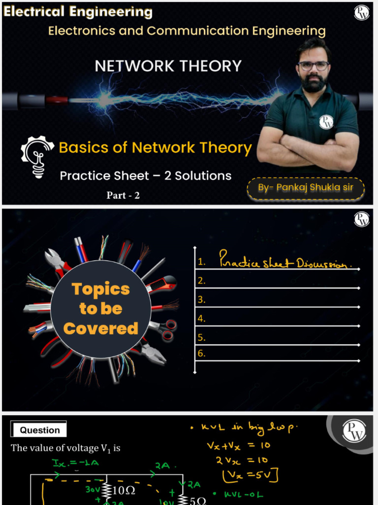 Basics of Network Theory - Practice Sheet 02 Discussion (Part-2) Notes ...