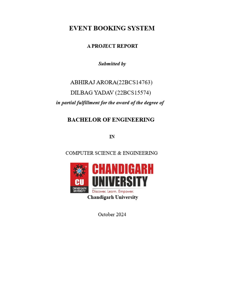 Event Booking System Project Report | PDF | Usability | Software Testing